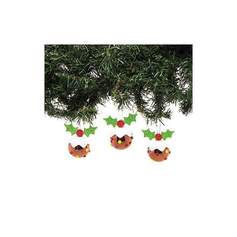 Baker Ross AT231 Christmas Pudding Bauble Kits (Pack of 6)