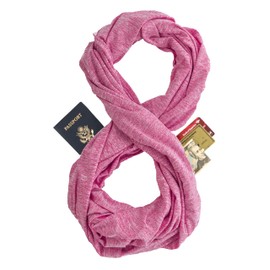 Zero Grid Infinity Travel Scarf Loop with Hidden Zipper Pockets for Passport, Phone, Cash, Cards - Converts to Blanket, Wrap, or Shawl