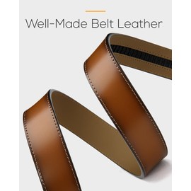 CHAOREN Ratchet Belt Replacement Strap 1 3/8”, Leather Belt Strap for 40MM Slide Click Buckle