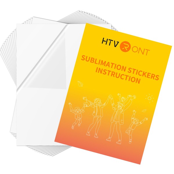 HTVRONT 20 Pcs Sublimation Sticker Paper Waterproof, Matte White Sublimation
