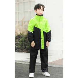 Nokueh Kids' Raincoat, Compatible with School Bags, Top and Bottom Rainwear, Separate Children, Children, Raincoat, Unisex, Stylish, Elementary School Students, Junior High School, School Preparation