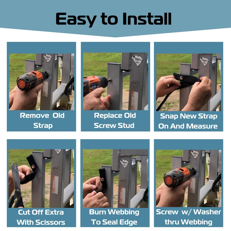 EZ-Xtend Pontoon Boat Accessories - Ladder Strap, Stainless Steel Snap