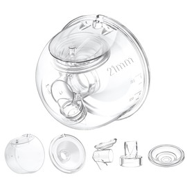 One Full Set Milk Collector Cup 21mm Only Compatible with Momcozy S12 Pro/S9 Pro Breast Pump NOT for S9/S12, S12 Pro/S9 Pro Wearable Breast Pump Replacement Parts with 21mm Flange