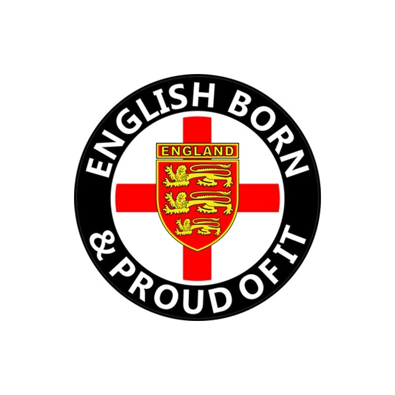 "English Born" St George Cross Round England Car Sticker Decal