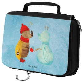 Mr. & Mrs. Panda Kulturbeutel Nachtfalter Schneemann - Geschenk, Waschtasche, Zum Aufhängen, Kosmetiktasche, Schminkutensil, Organizer, Nikolaus,