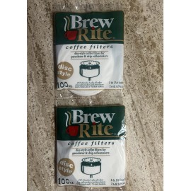 Brew Rite Lot of 2 - Brew Rite Coffee Filters  3" & 3 1/2" Disc, White 100 Count Each