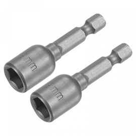 sourcing map Quick-Change Nut Driver Bit, 1/4" Hex Shank 9mm Magnetic Nut Setter Drill Bits, 1.89" Length, Metric 2 Pcs