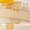 MILACOLATO 4 Pairs Gold Earrings Set for Multiple Piercings, 14K