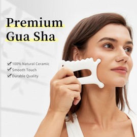 InfiniteRelax Advanced Ceramic Gua Sha Facial Tool, Skin Care for Women Men, Face Body Korean 괄사 Guasha Massage Tool Gift for Mom
