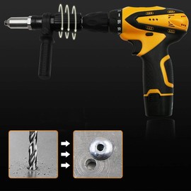N/H Electric Riveter, Alldo Pop Rivet Gun Core Pull Accessories Attachments Cordless Riveting Drill Joint Adapter Black