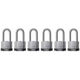 ABUS 41HB/40 KDx6 BLK 19312 Laminated Steel Padlock 41 Series, Body width: 1 47/64" Shackle diameter: 17/64" Shackle clearance: 1 31/32", Black, 6 Piece