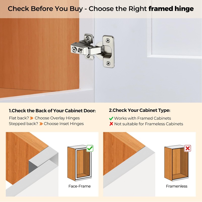Ravinte 10 Pack 5 Pairs Short Arm Kitchen Cabinet Hinges