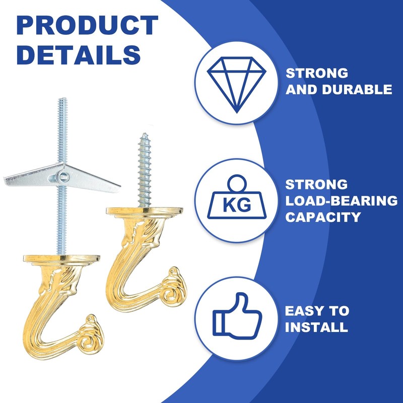 PATIKIL Swag Hooks, 4 Pcs Heavy Duty Ceiling Hooks with