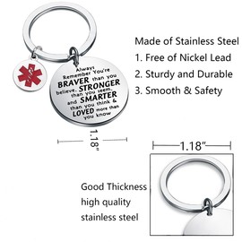 EMT Gift EMT Keychain Emergency Medical Technician Jewelry EMT Bracelet Graduation Gifts You are Braver Stronger Smarter Than You Think Paramedic Inspiration Gifts (EMT Keychain)