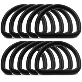 BIKICOCO Metal D-Rings Round Buckle, 1-1/2 x 1 Inch Non-Welded for Webbing Sewing DIY - Black - Pack of 10