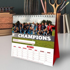 Arsenal Calendar Desk Easel flip 2025 Calendar Arsenal Football Gift Present with Free Organising Stickers Included