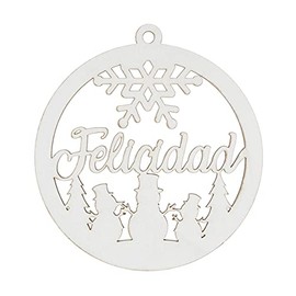 Fantasias Miguel Esfera Navideña Blanco Fig Felicidad Mylin 16.4cm X 12.9cm