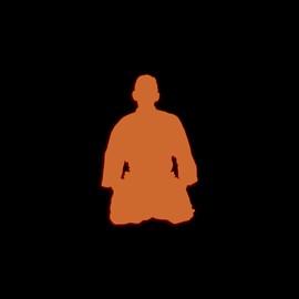 Karate Kata Fighter Pose Martial Arts Silhouette Style 3 Glow in The Dark Sticker Decal for Phone Tablet Laptop Car Truck Window | 4" Sticker | Orange