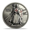 RYUKENLM Knights Templar Challenge Coin-Medieval Knight Warrior Coins-Red Cross Shield