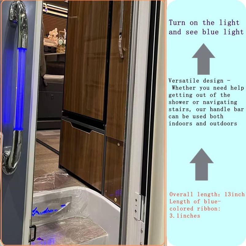 RV Door Handle Grab Bar,RV Entry Door Assist Handle LED