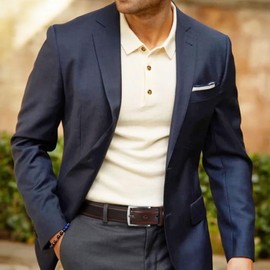 GSG Mens Leather Belts Double Stitched Belts for Jeans, Suits, Work, Uniform with Single Prong Buckle Dark Brown 34-38 inch