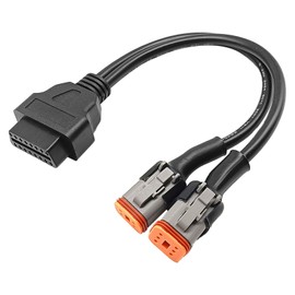 SYudwen Motorcycle Obd2 Cable 4pin+6pin 2 in 1 for Harley Davidson 16 Pin to 4 Pin 6 Pin Scan Tool, OBD Scanner Adapter Diagnostic Tool Work on Many Motorcycle