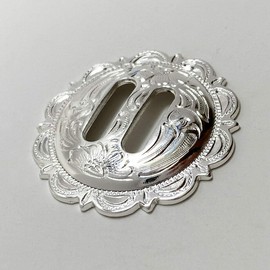 Western Leathercraft Saddle Headstall Art Belt Biker Tack Scalloped Slot Conchos 1-1/2" (Pack of 10PCS) - Bright Silver