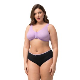 Ulla Popken Women's Bustier Front Closure Bra, lilac