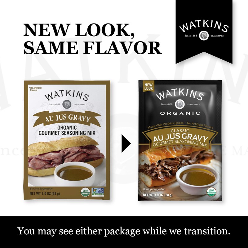 Watkins Organic Gourmet Seasoning Mix, Au Jus Gravy, 1.0 Oz.