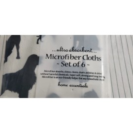 Home Essentials ULTRA ABSORBENT MICROFIBER CLOTHS – SET OF 6 12” X 12” - NEW