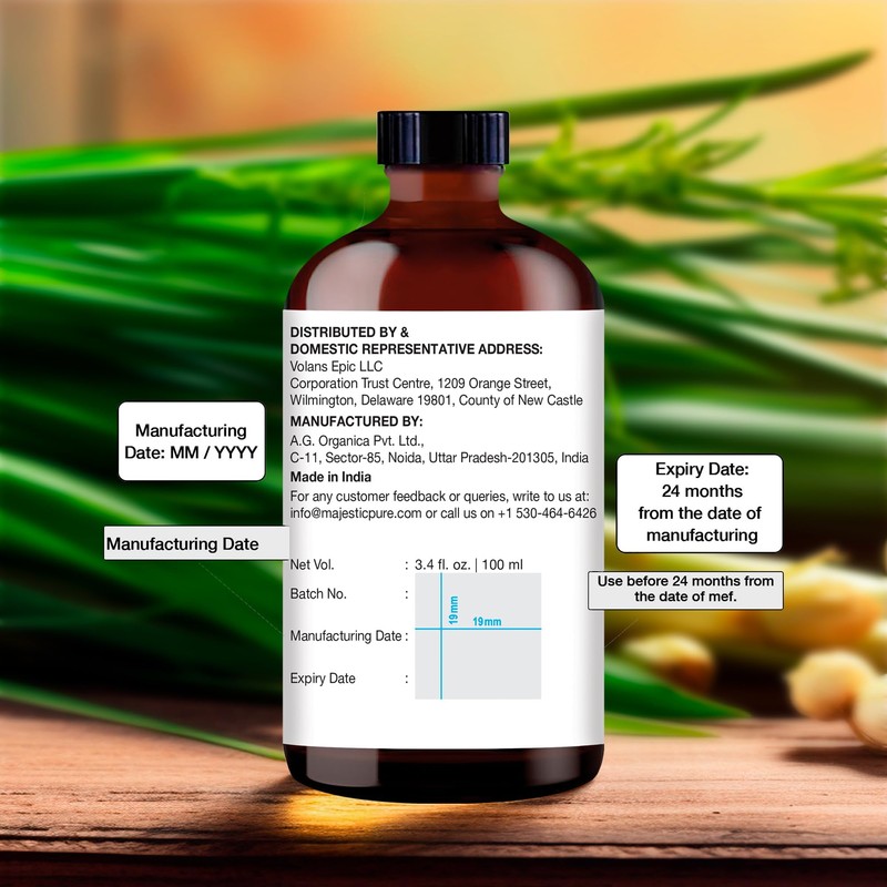 MAJESTIC PURE Lemongrass Essential Oil with Glass Dropper | 100%