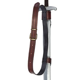 Andracor - Back Sword Sheath for a Sword - Brown Leather with Bronze Decorative Buckle
