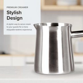 Frieling 18/10 Brushed Stainless Steel Cream and Sugar Set - 10 Ounce Sugar Bowl with Lid - Stainless Steel Creamer for Coffee Bar