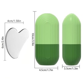 Set de Bandeja para Hielo Facial y Gua Sha, Herramienta de Masaje Facial con Bolsa de Almacenamiento, para Tratamiento de Belleza y Cuidado de la Piel