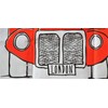 London Bus Souvenir Tea Towel Red Routemaster Cartoon Sketch White