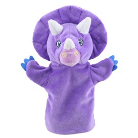 The Puppet Company My First Dinosaur Puppet - Purple Triceratops - Soft Toy for Kids - 100% Recycled Plastic - Interactive, Huggable & Fun - Perfect Unisex Gift for Baby Showers & Birthdays - 25cm
