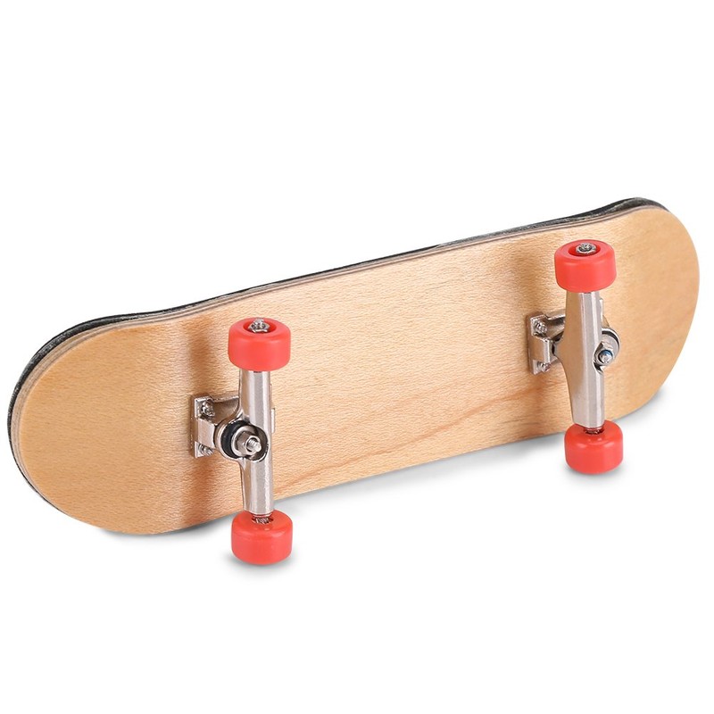 Milltrip Wooden Finger Skateboards, 1Pc Maple Wooden Alloy Fingerboard Finger