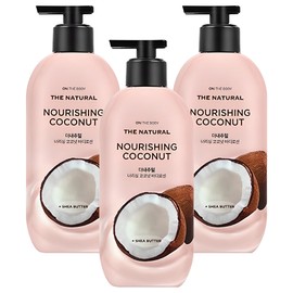 On the Body The Natural Body Lotion Nourishing Coconut Fragrance, 400ml, 3 Pieces / 온더바디 더내추럴 바디로션 너리싱 코코넛향, 400ml, 3개