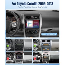 for Toyota Corolla 2009 2010 2011 2012 2013 Radio Stereo with Wireless Carplay Android Auto,9 Inch Touch Screen, Bluetooth,GPS,WiFi,SWC,Backup Camera
