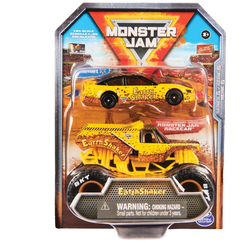 Monster Jam, 1:64 Scale Truck and Racing Car Set, Robust,