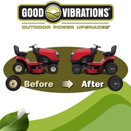 Good Vibrations Wheelies Nitro Series - Riding Lawn Mower Tractor Wheel Covers - Snap Fit to the Rim - 6 inch Diameter (Black) / 2pk