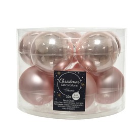 Izaneo Set of 10 Christmas Baubles Powder Pink