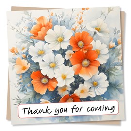 Thank You For Coming Card for Engagement or Wedding Party - Guests, Appreciation, Gratitude - Flowers, Beautiful - From Friend, Couple, Husband & Wife, Relative