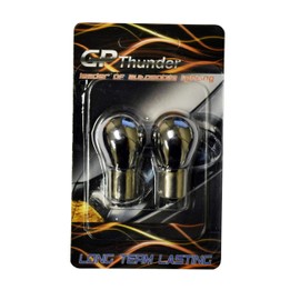 GP Thunder 1156 7506 Amber Silver Stealth Chrome Xenon Light bulbs (Straight Pin) Front Rear Turn Signal Brake light, Parking Light, Running light - Thunder