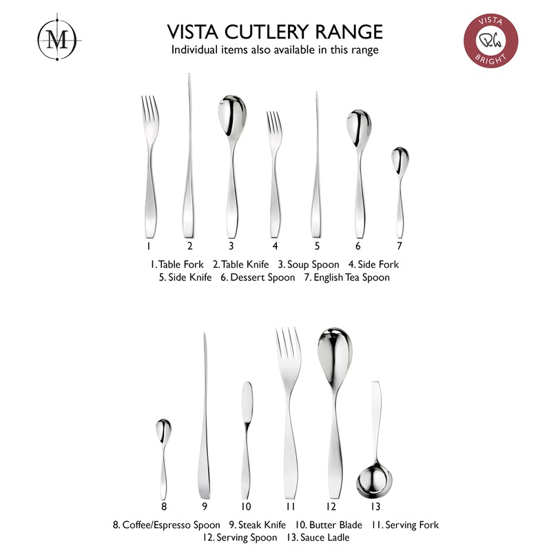 Robert Welch Vista Bright Cutlery Coffee/Espresso Spoon, Set of 8.