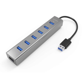 Networx 7-Port USB 3.0 to 7X USB 3.0 Hub, Aluminium, Space Grey