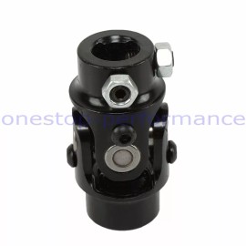 onestop-performance 3/4"DD X 3/4" Round Black Powder Coated Universal Steering Shaft U Joint Coupler