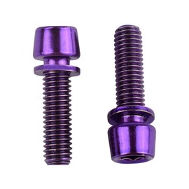 KOSJETHAS 6Pcs M5X18mm Bike Stem Bolts Allen Hex with Washer Screw for BMX MTB Road Bicycle (Purple)