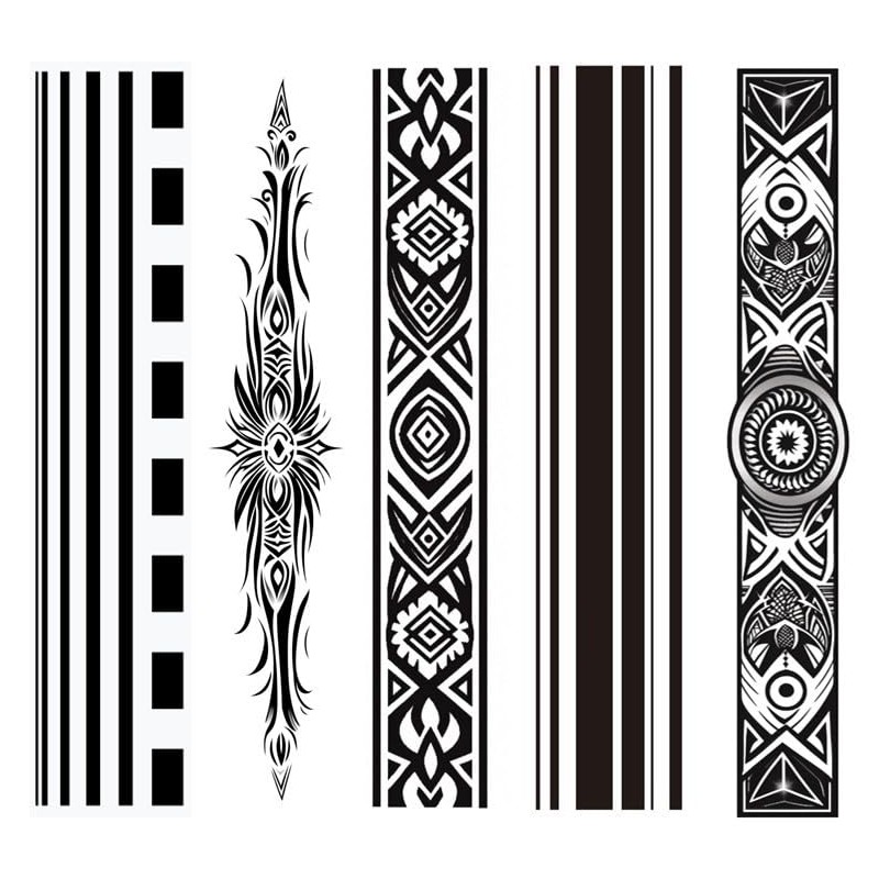 5 Blätter Temporäre Armband Tattoos Tribal Tattoos Maori Design Tattoos