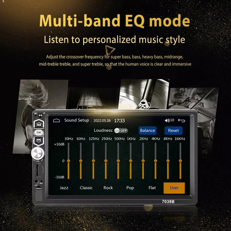 Navitroey Single 1Din 7" Touch Screen Stereo Bluetooth Radio Car